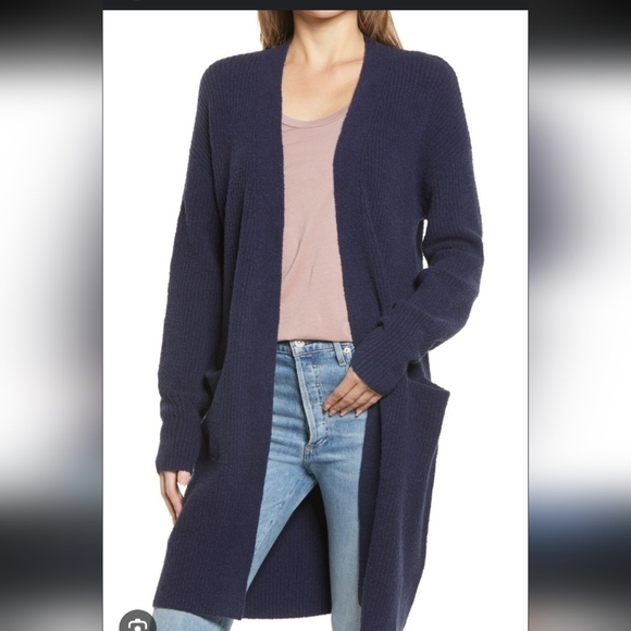 Caslon Deep Blue Women's Cardigan Long Size Small Navy - Picture 1 of 3